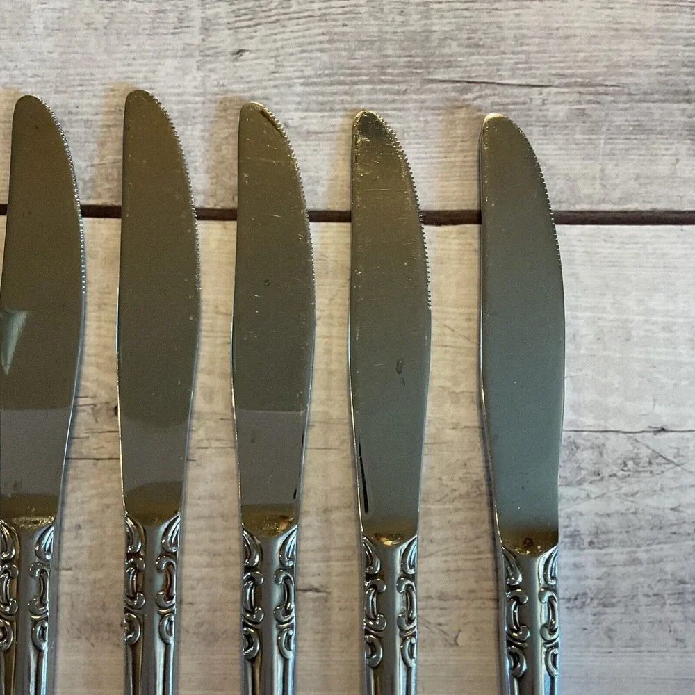 Wallace Silver Portsmouth Stainless Steel Flatware Dinner Knives Set Of 8 Japan